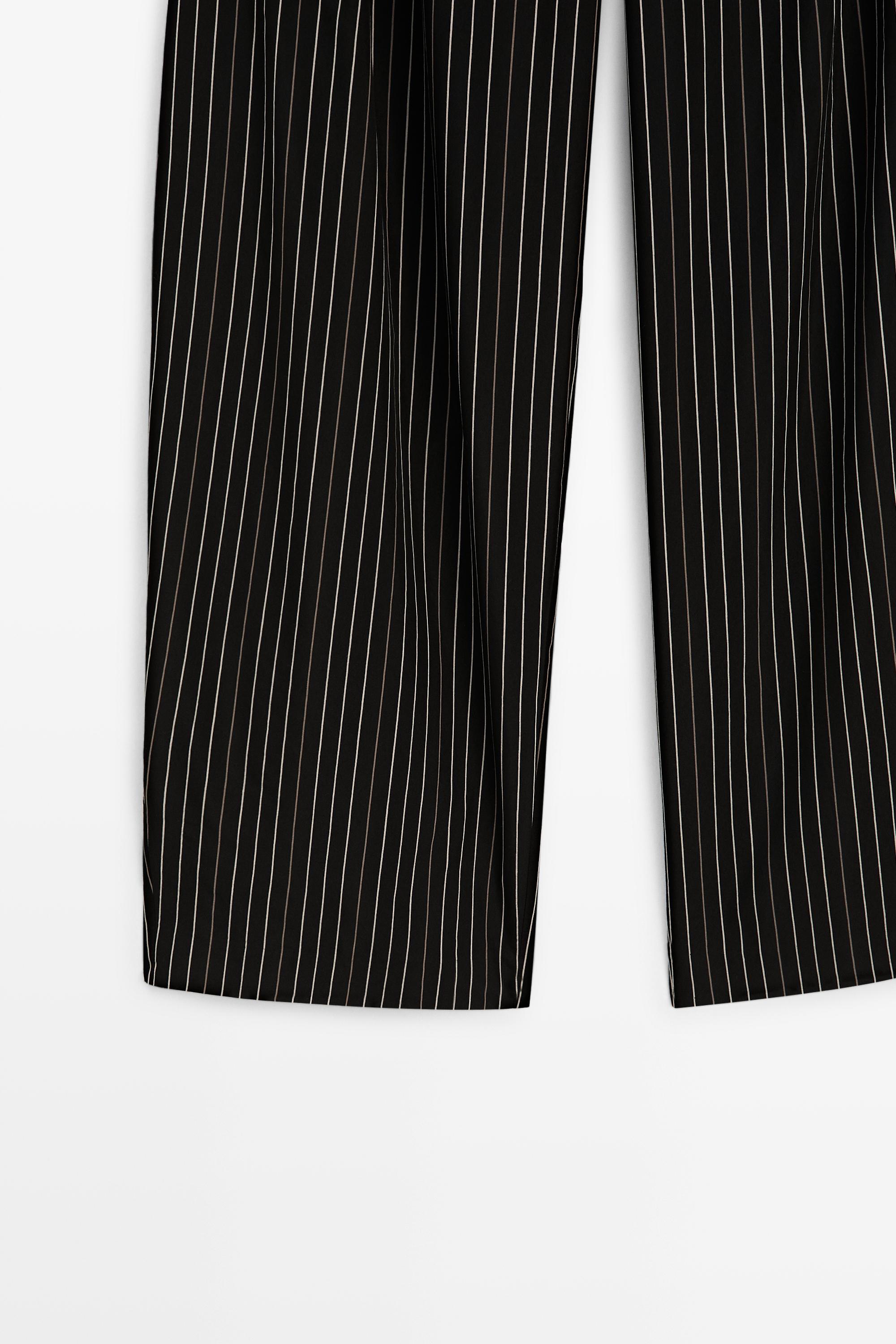 Pantalon barrel fit rayures avec foulard